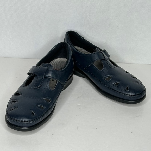 Sas Roamer Slip On Loafers Navy Blue Mary Jane T-strap Lightweight Sz‎ 7.5 - Picture 3 of 11